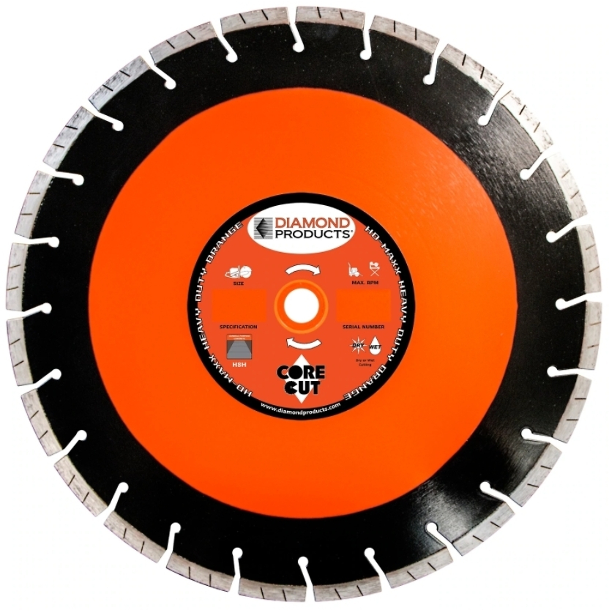 Diamond Heavy-Duty High-Speed Blade — 16in. x 0.125in. x 1in., Orange, Model# 82549